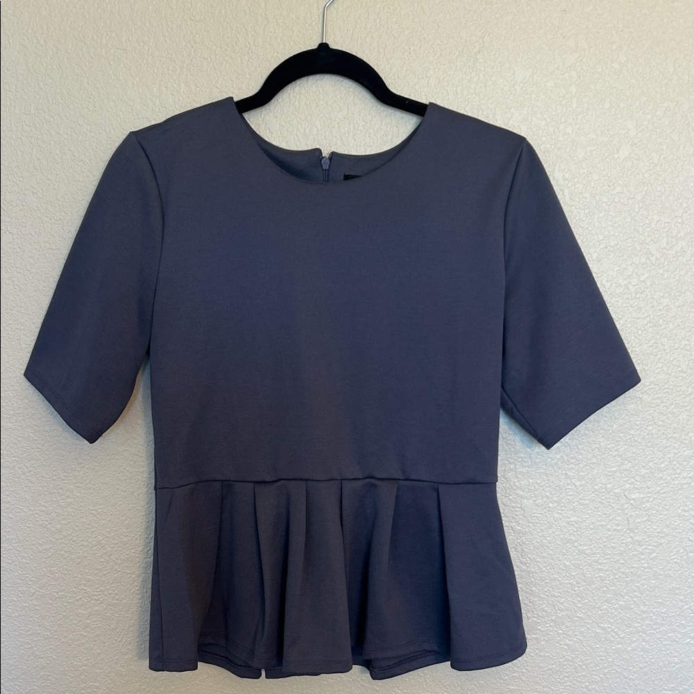 Elegant Gray Peplum Top
